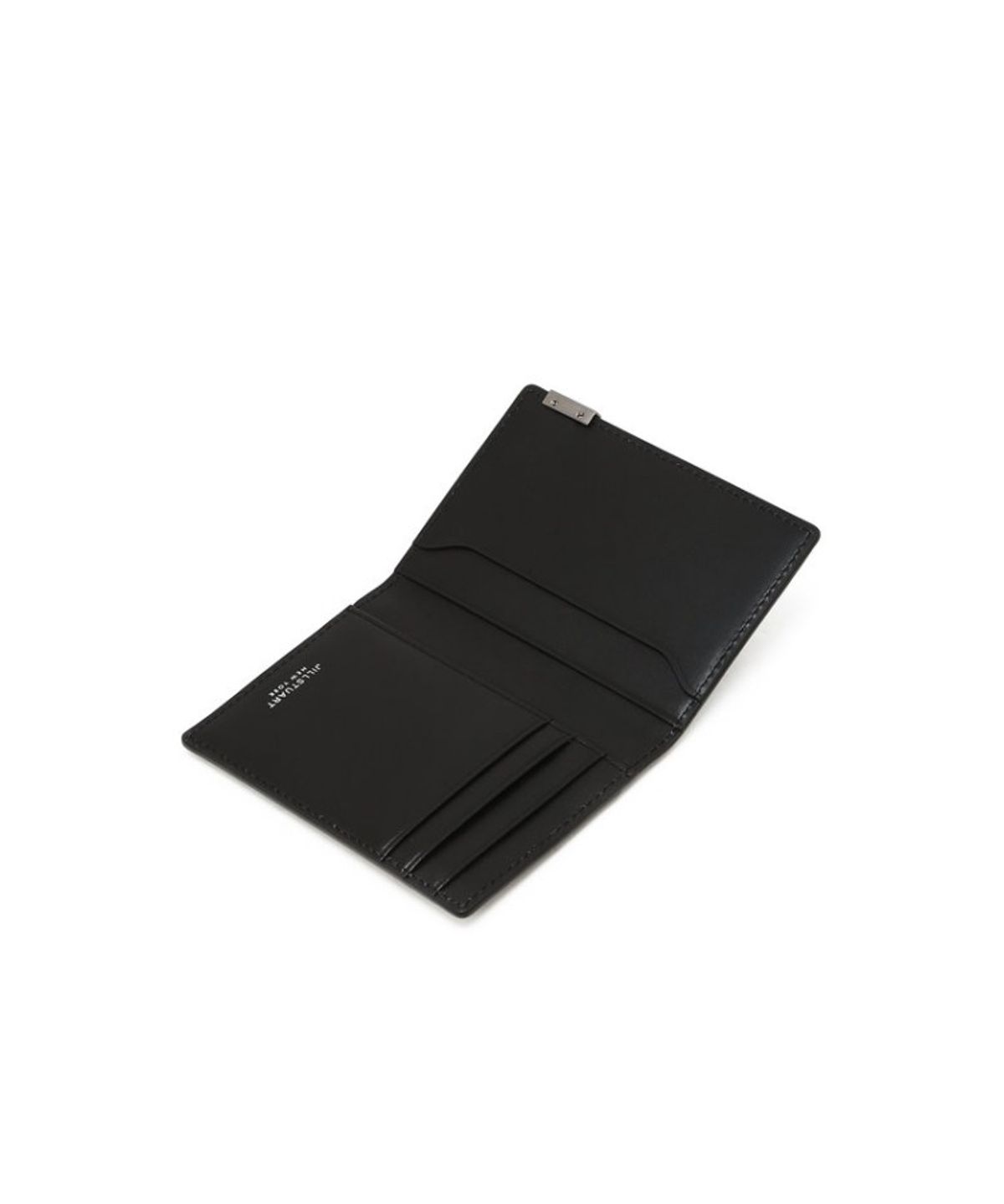 질스튜어트 맨 액세서리(JILLSTUART MEN ACC) 블랙 로고장식 소가죽 카드지갑 JUWA6F502BK