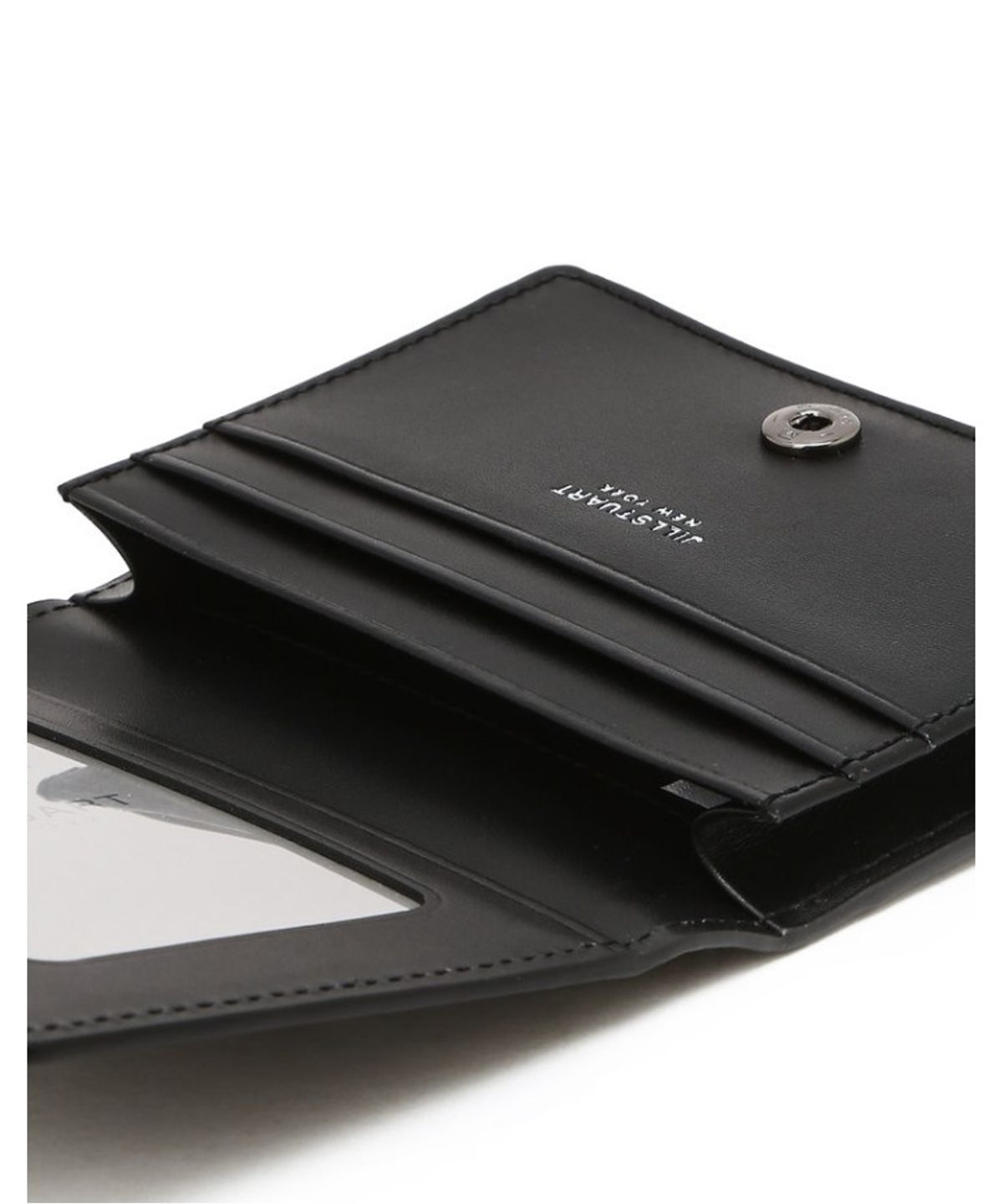 질스튜어트 맨 액세서리(JILLSTUART MEN ACC) 블랙 로고장식 소가죽 명함지갑 JUWA6F501BK