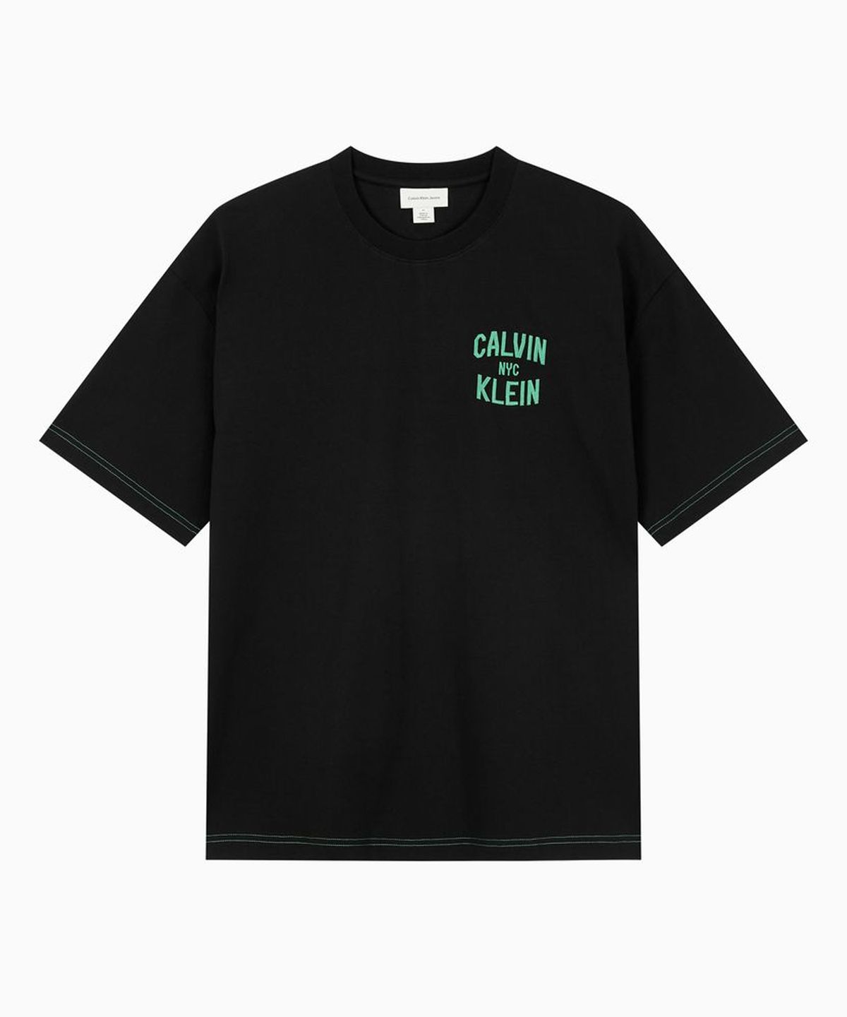 캘빈클라인 진(CALVIN KLEIN JEANS) 인더시티 오버핏 콘트라스트 스티치 그래픽 티 블랙 4RF296G UB1