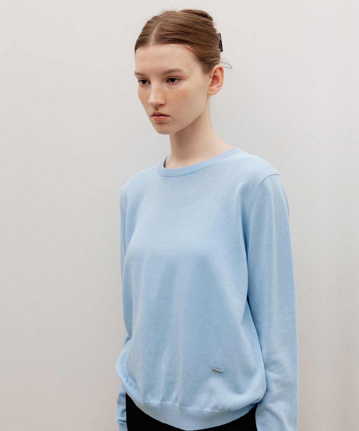르메메(LEMEME) Lumiere Back-Slit Knit Blue
