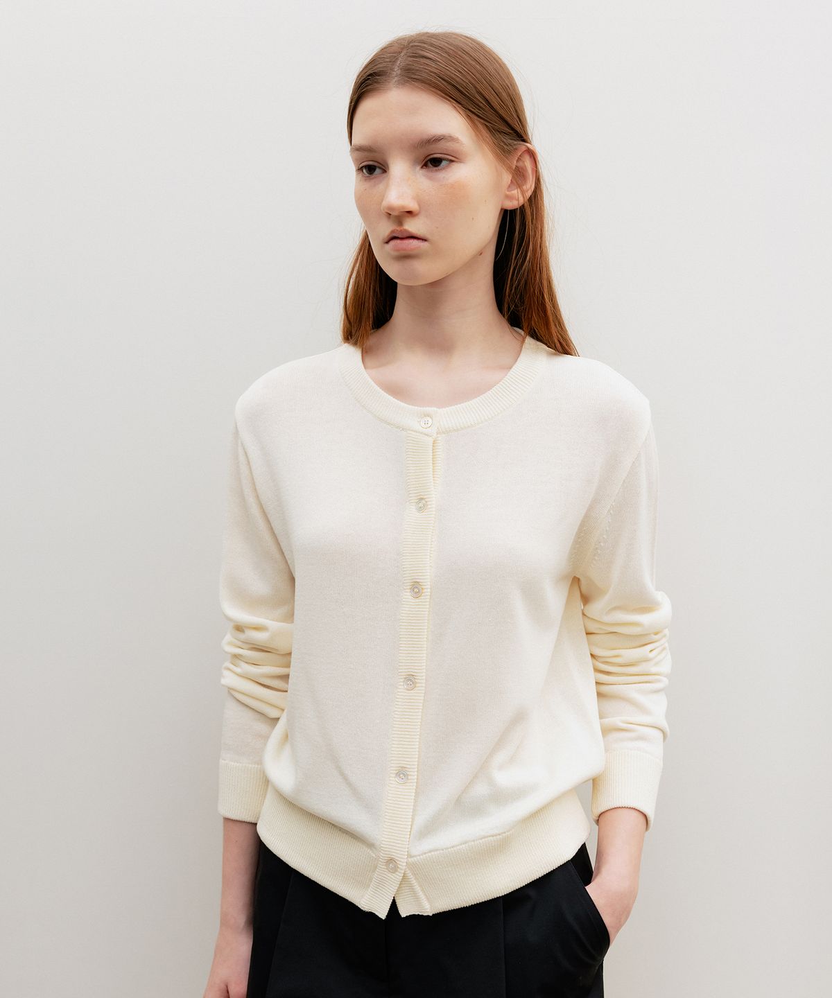 르메메(LEMEME) Lena Bustier Layered Cardigan Set Cream