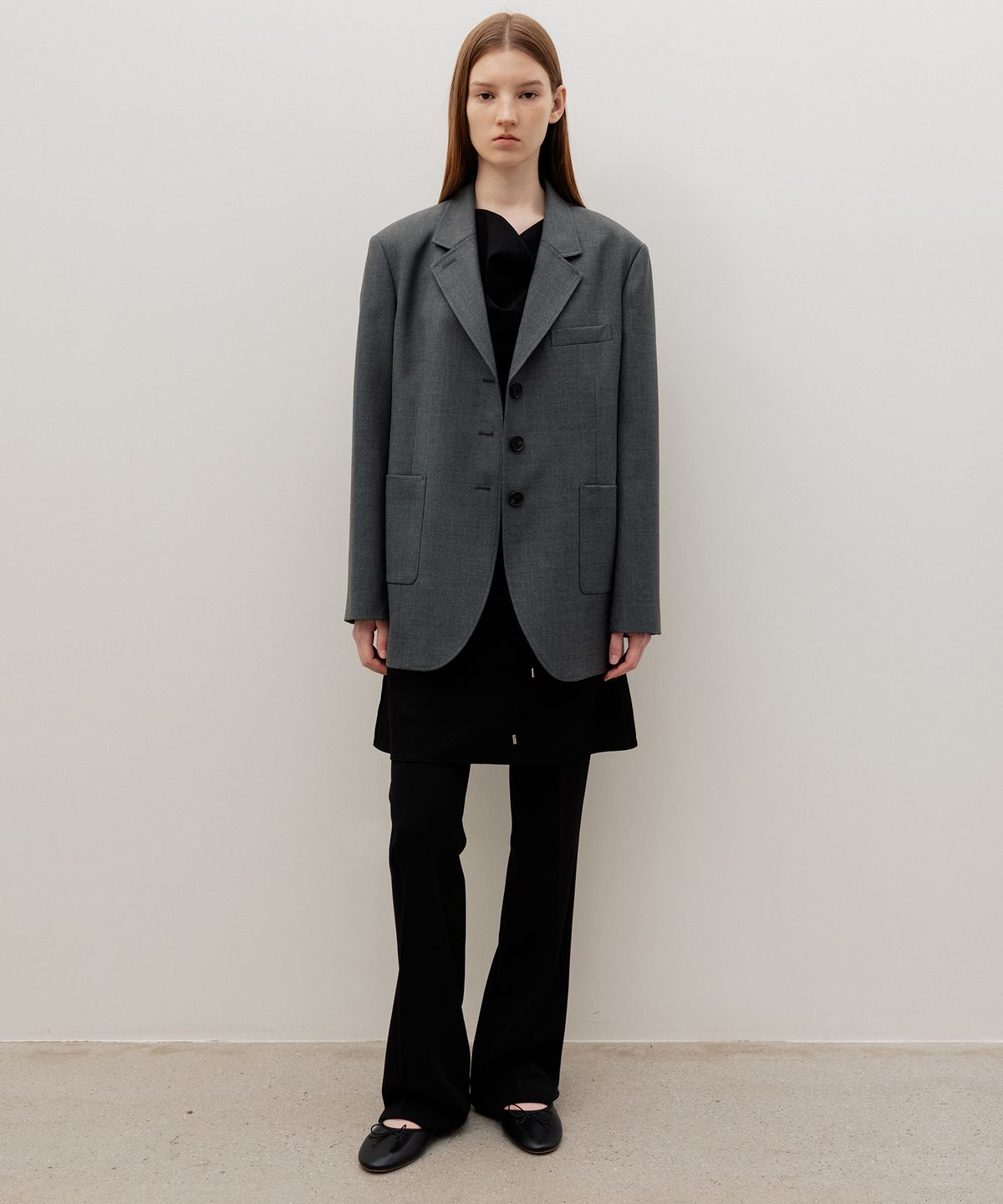 르메메(LEMEME) Mirel Overfit WoolBlazer Grey
