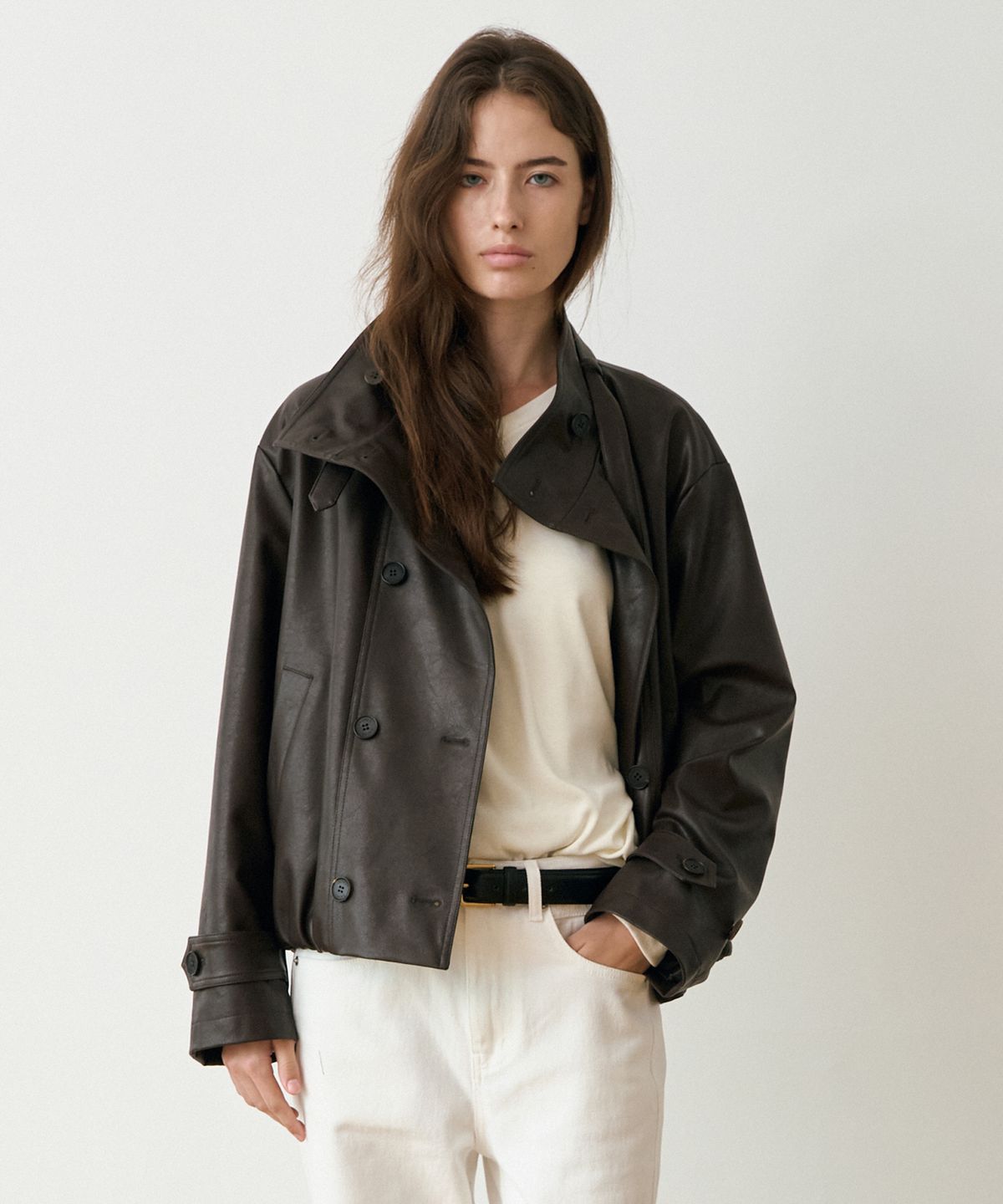 르메메(LEMEME) Mouchou High Neck Leather Jumper_3colors