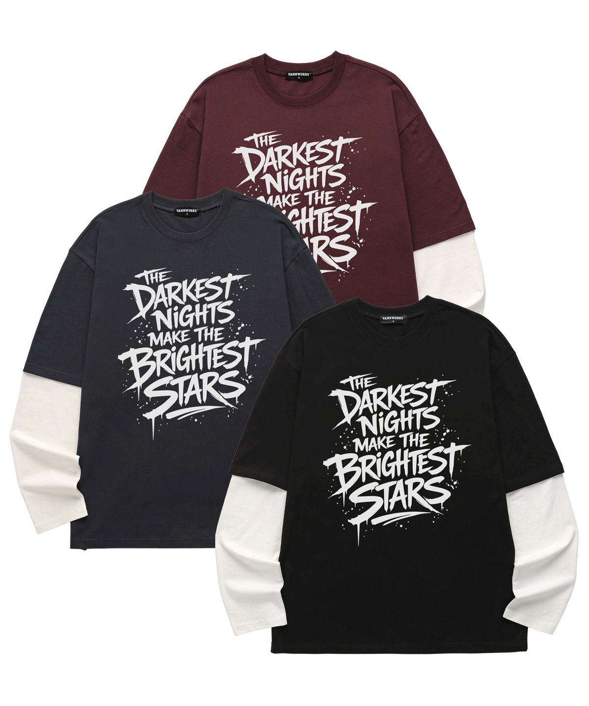 밴웍스(VANNWORKS) 레이어드 BRIGHTEST STAR 롱슬리브 (VVLL0221) 블랙