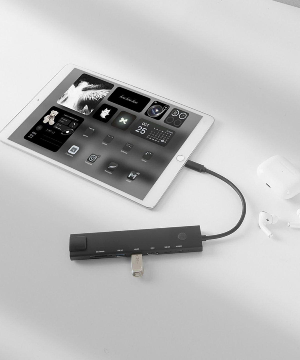 아이노트(INOTE) 8in1 C타입 멀티 허브 화면잠금 CH63P