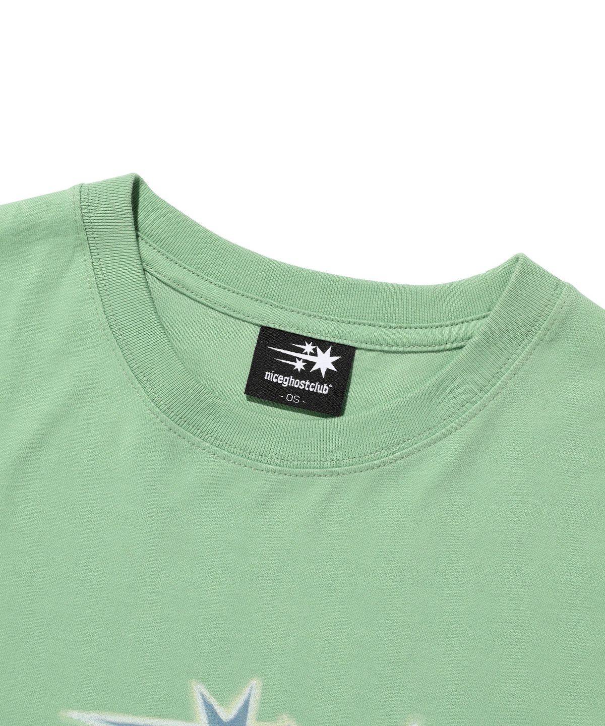 나이스고스트클럽(NICEGHOSTCLUB) DRAWING 3STAR BIG CROP TEE_LIGHT GREEN(NG2GMFT530A)