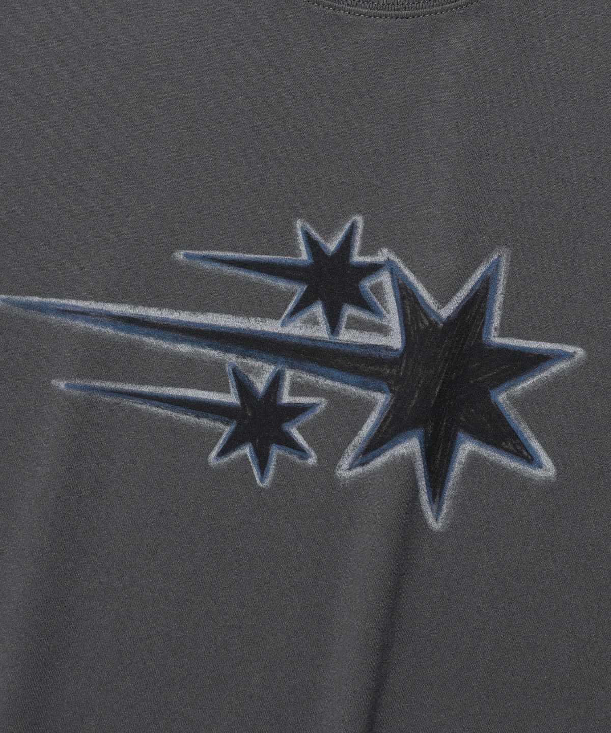 나이스고스트클럽(NICEGHOSTCLUB) DRAWING 3STAR BIG CROP TEE_CHARCOAL(NG2GMFT530A)