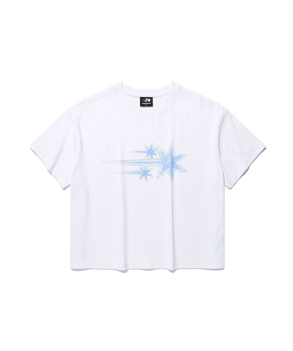 나이스고스트클럽(NICEGHOSTCLUB) DRAWING 3STAR BIG CROP TEE_WHITE(NG2GMFT530A)