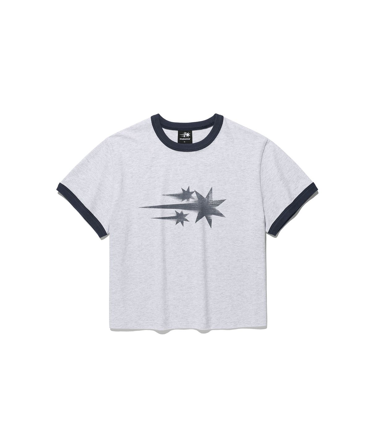 나이스고스트클럽(NICEGHOSTCLUB) RUSH 3STAR BASIC RINGER TEE_LIGHT GREY(NG2GMUT536A)