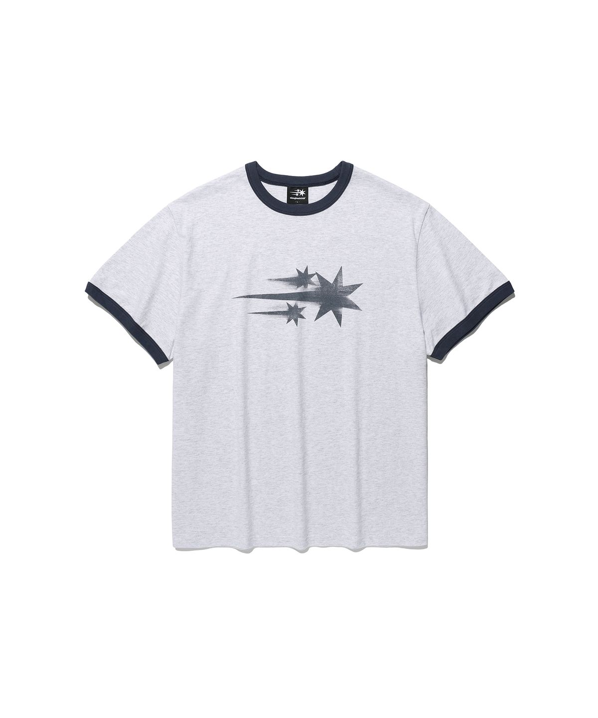 나이스고스트클럽(NICEGHOSTCLUB) RUSH 3STAR BASIC RINGER TEE_LIGHT GREY(NG2GMUT536A)