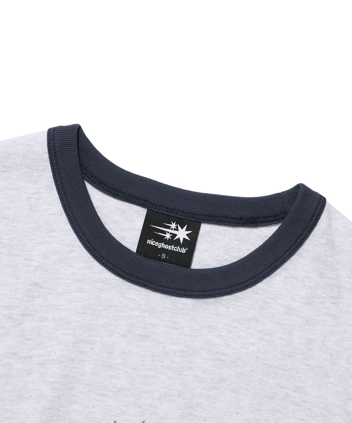 나이스고스트클럽(NICEGHOSTCLUB) RUSH 3STAR BASIC RINGER TEE_LIGHT GREY(NG2GMUT536A)