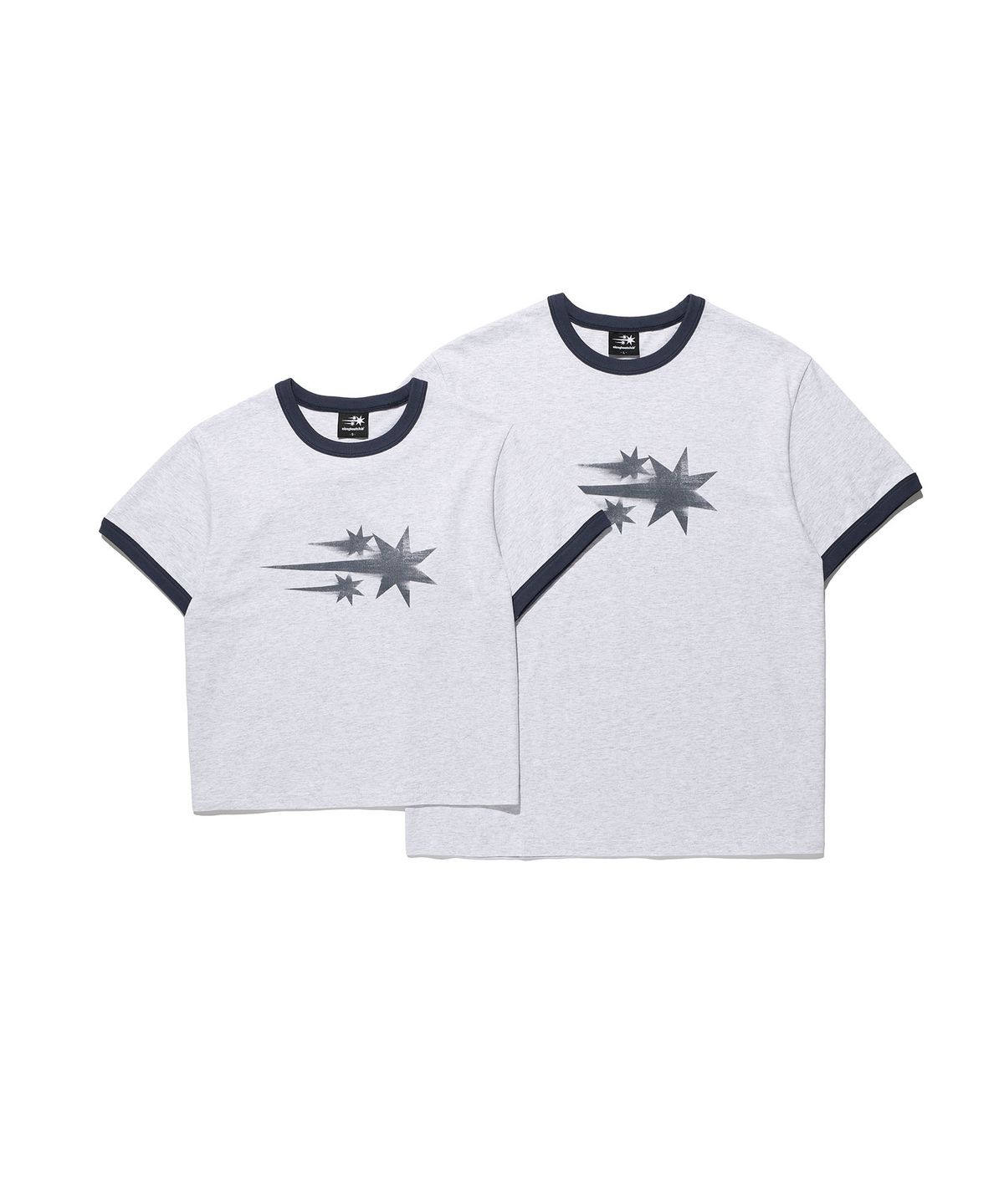 나이스고스트클럽(NICEGHOSTCLUB) RUSH 3STAR BASIC RINGER TEE_LIGHT GREY(NG2GMUT536A)