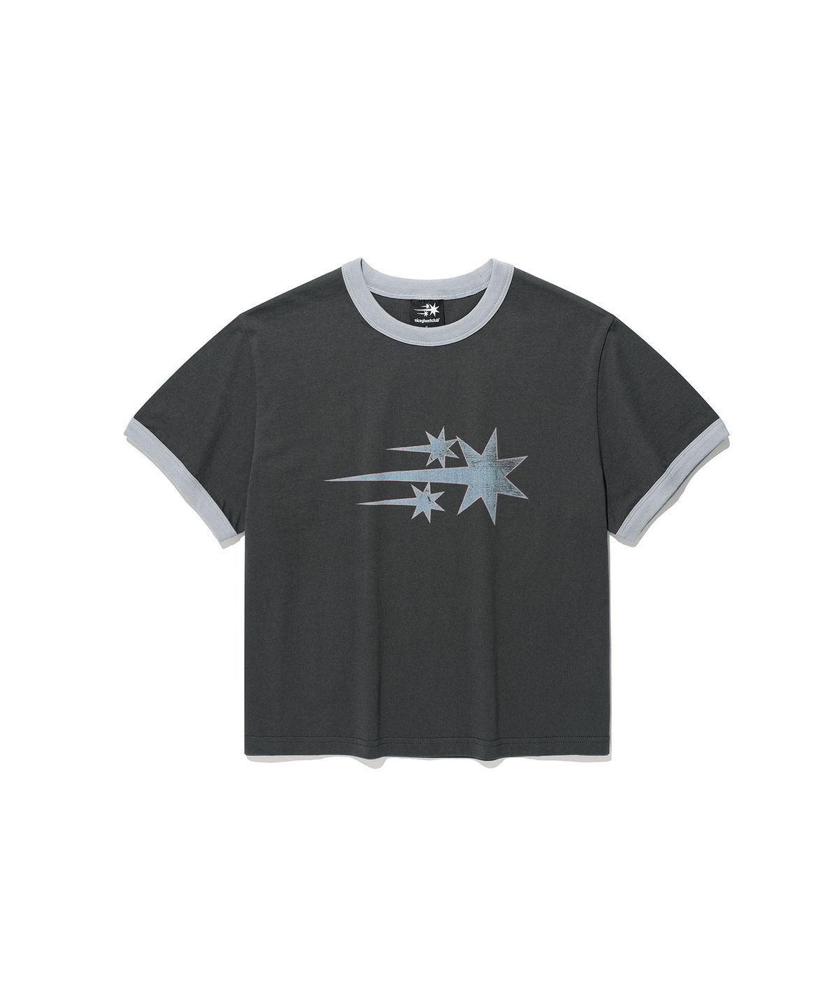 나이스고스트클럽(NICEGHOSTCLUB) VINTAGE 3STAR BASIC RINGER TEE_CHARCOAL(NG2GMUT538A)
