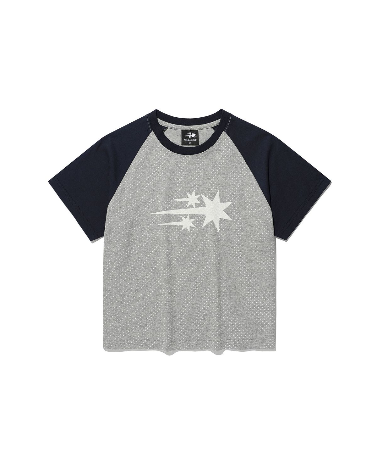 나이스고스트클럽(NICEGHOSTCLUB) 3STAR DOT RAGLAN CROP TEE_GREY(NG2GMFT533A)
