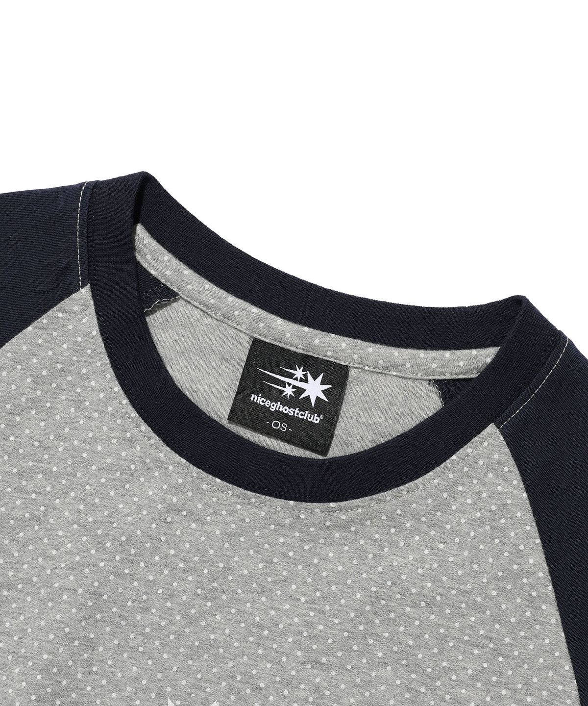 나이스고스트클럽(NICEGHOSTCLUB) 3STAR DOT RAGLAN CROP TEE_GREY(NG2GMFT533A)