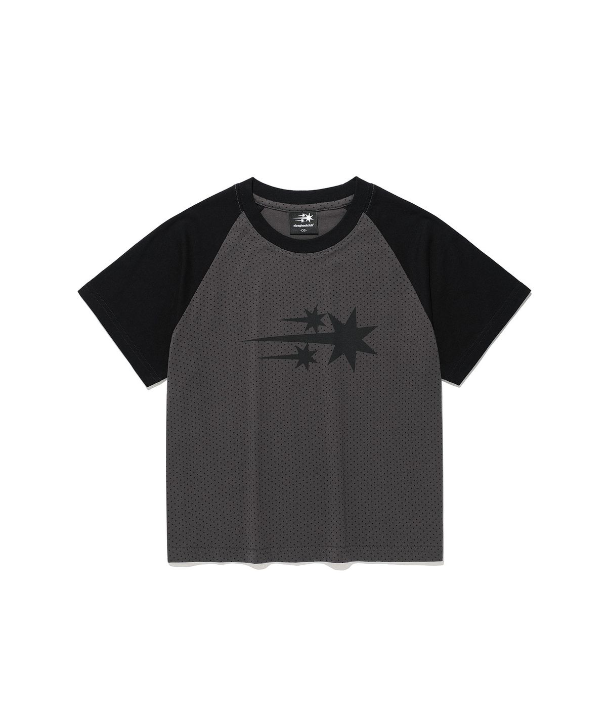 나이스고스트클럽(NICEGHOSTCLUB) 3STAR DOT RAGLAN CROP TEE_BLACK(NG2GMFT533A)