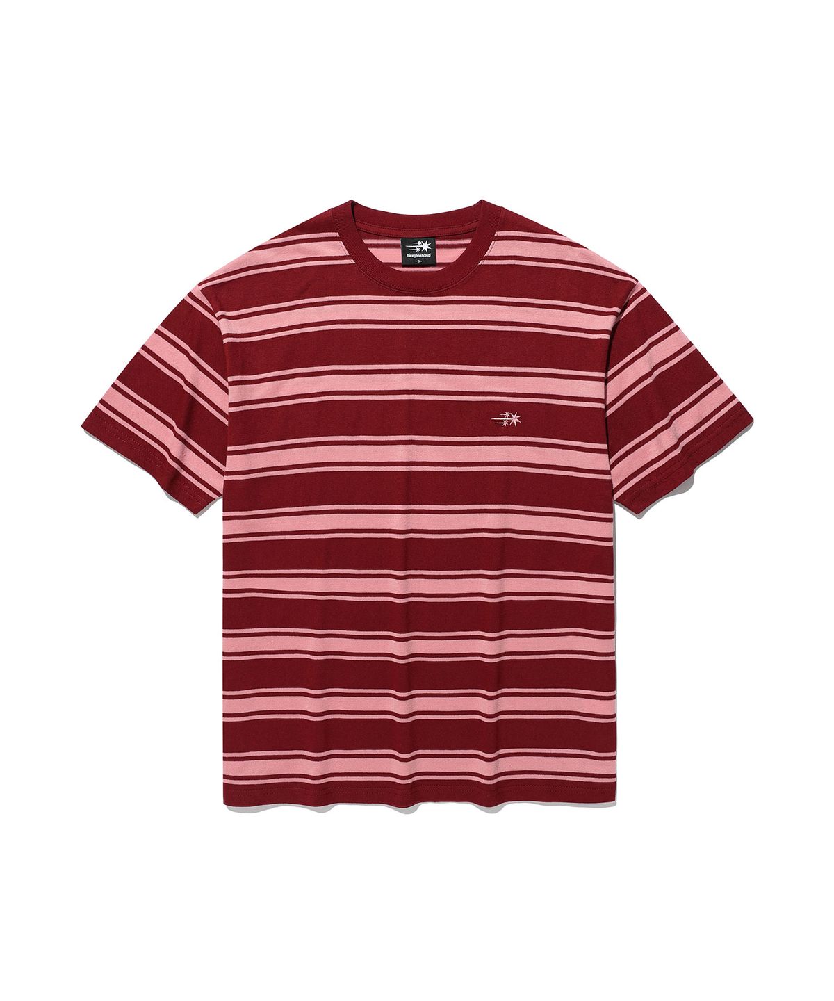 나이스고스트클럽(NICEGHOSTCLUB) MULTI STRIPE 3STAR TEE_RED(NG2GMUT540A)
