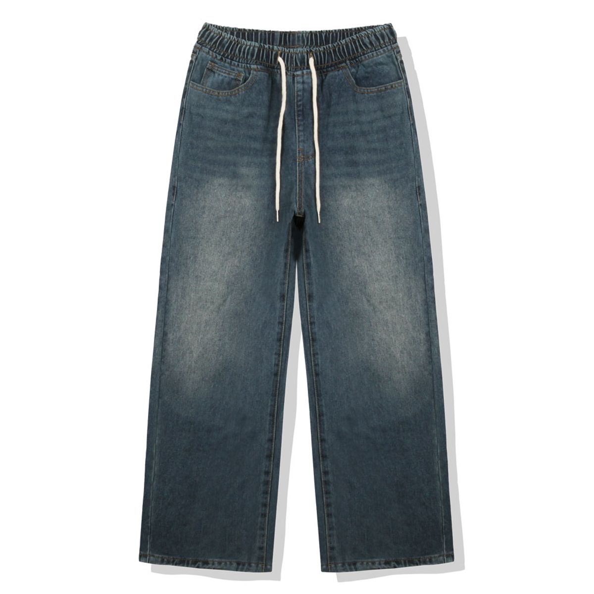 베이직라벨(BASIC LABEL) Flat banding wide washed denim pants 3 Color [BLBD_4024]