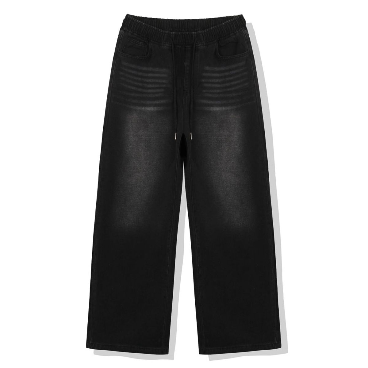 베이직라벨(BASIC LABEL) Flat banding wide washed denim pants 3 Color [BLBD_4024]