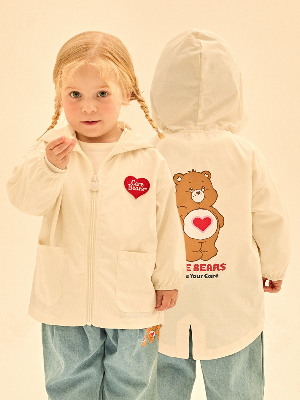 케어베어(CAREBEARS) 텐더하트베어 후드사파리점퍼