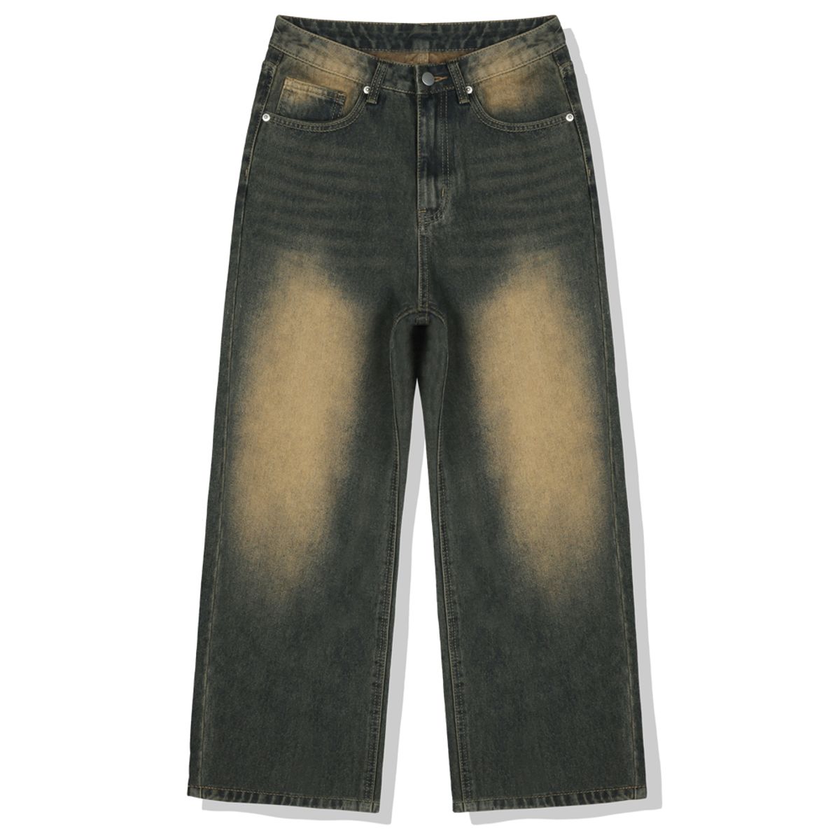 네스파 스튜디오(NESPA STUDIO) 마크 백포켓 벌룬 와이드 워싱 데님 팬츠 2 Color [NSPD_3005]