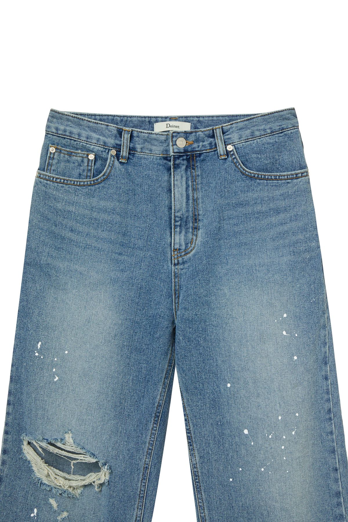 다이닛(DEINET) PAINTED LOGO POINT JEANS IN BLUE
