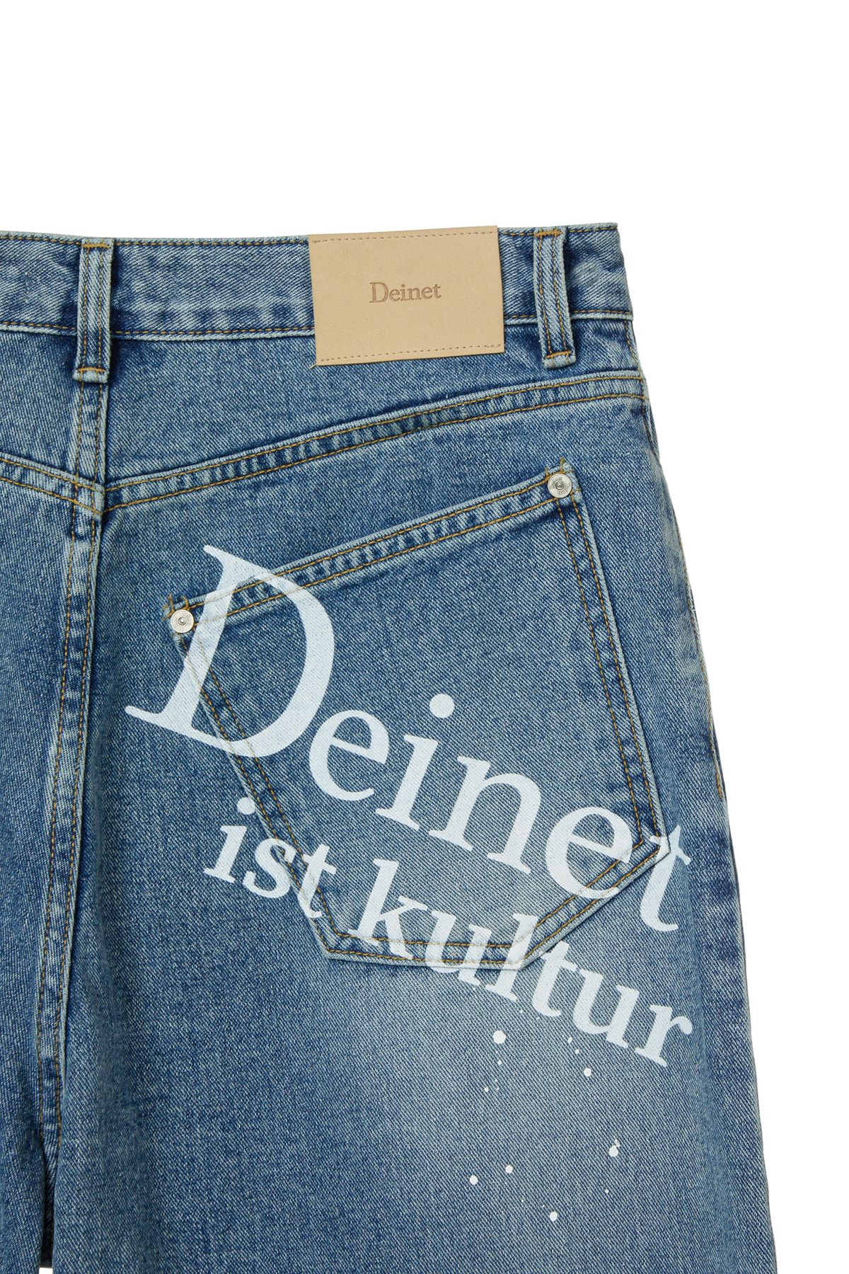 다이닛(DEINET) PAINTED LOGO POINT JEANS IN BLUE