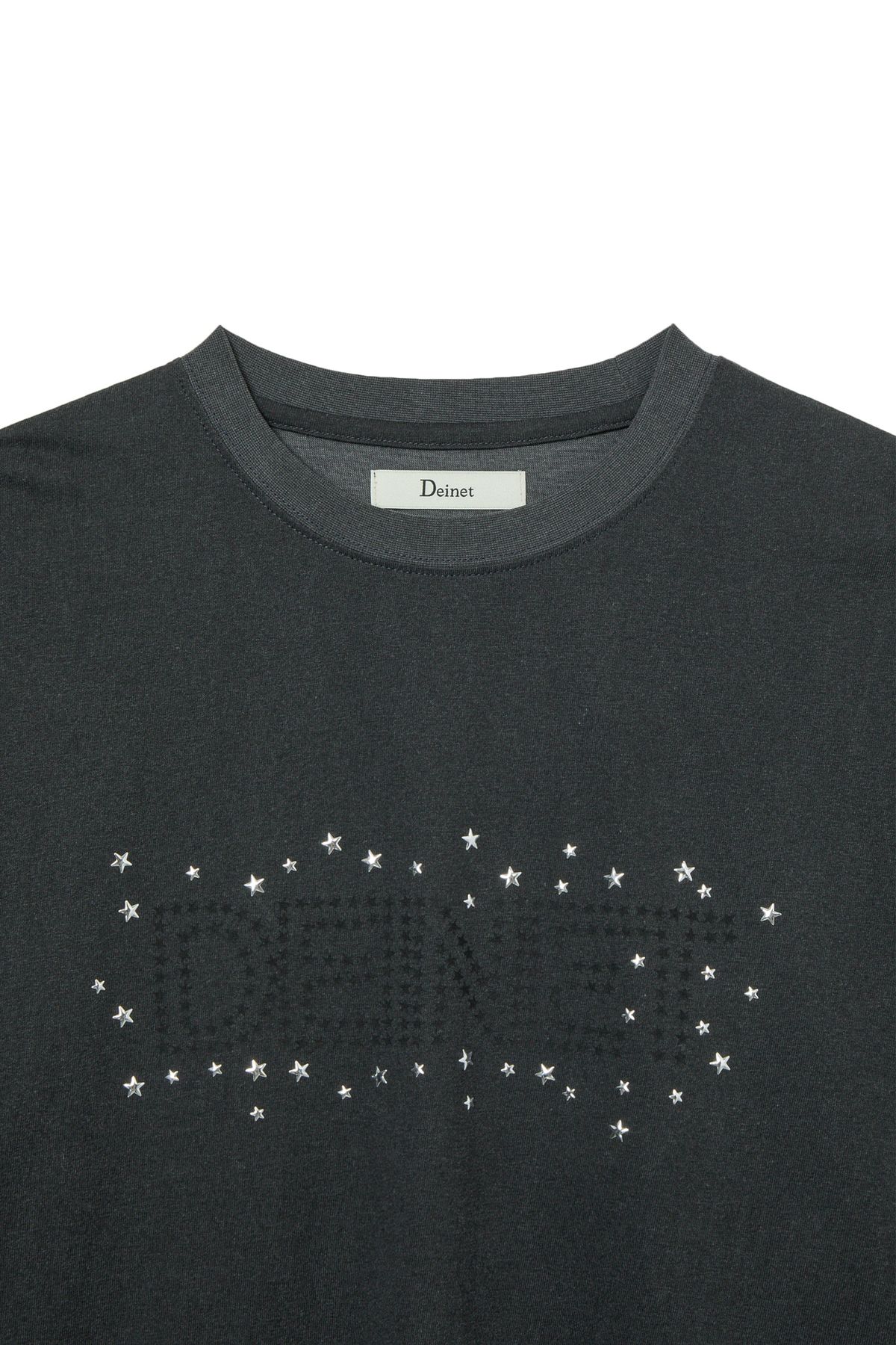다이닛(DEINET) STAR TRIM DYEING T-SHIRTS IN CHARCOAL