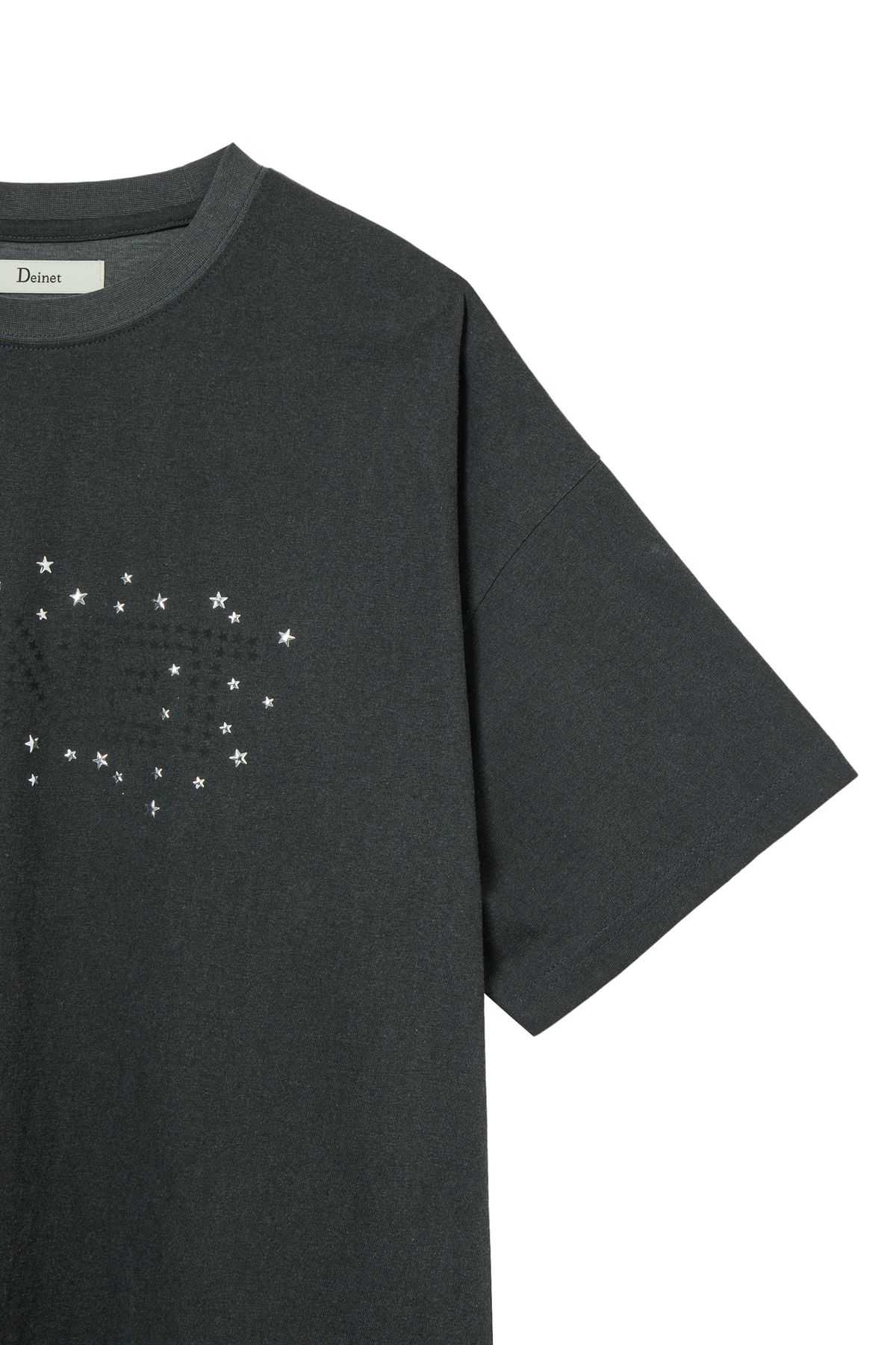 다이닛(DEINET) STAR TRIM DYEING T-SHIRTS IN CHARCOAL