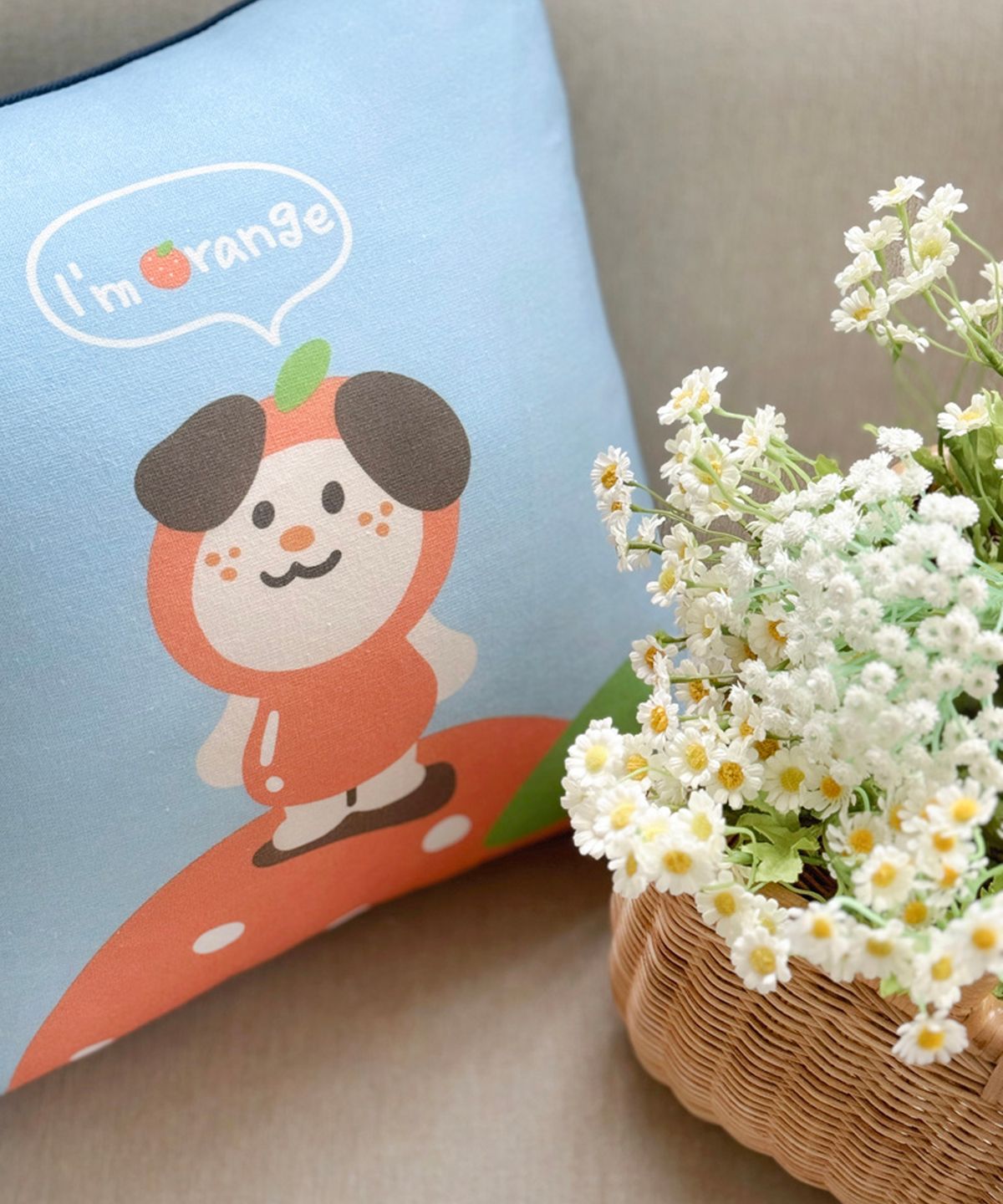 러움(RUGUM) 탱탱귤 뭉삼 코지티 쿠션커버