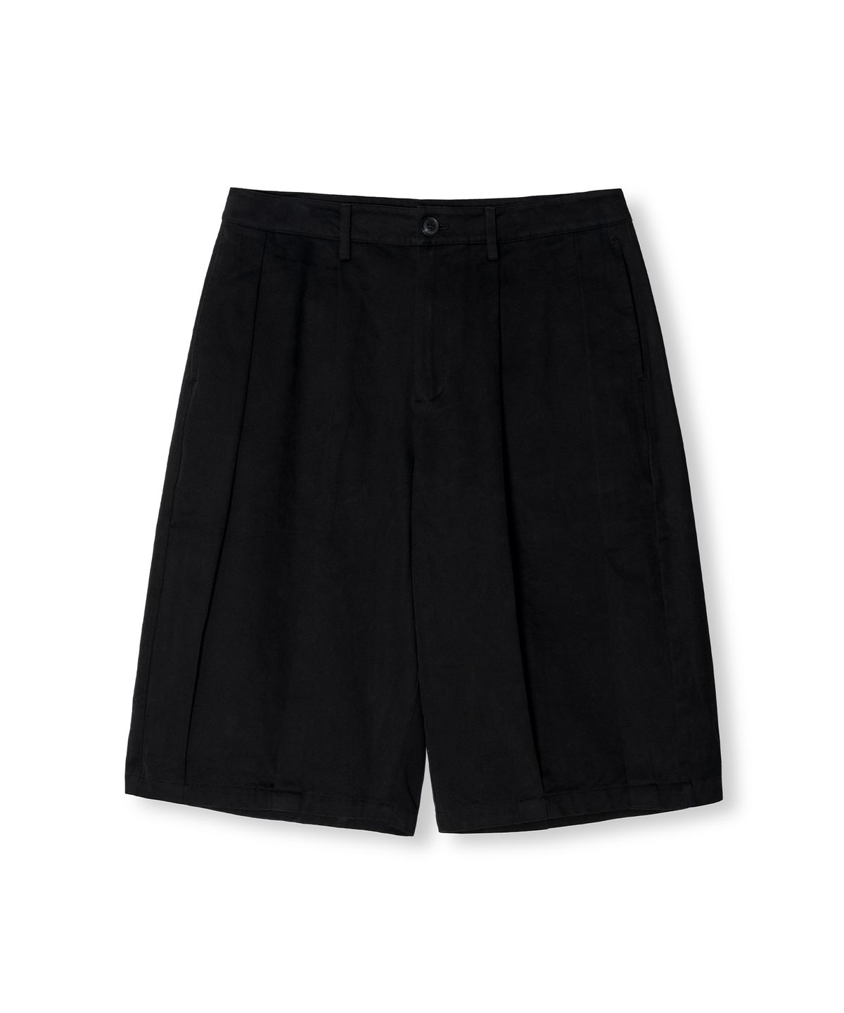 커넥트킨록(CONNECT KINLOCH) 볼륨 플리츠 버뮤다 팬츠 [블랙]