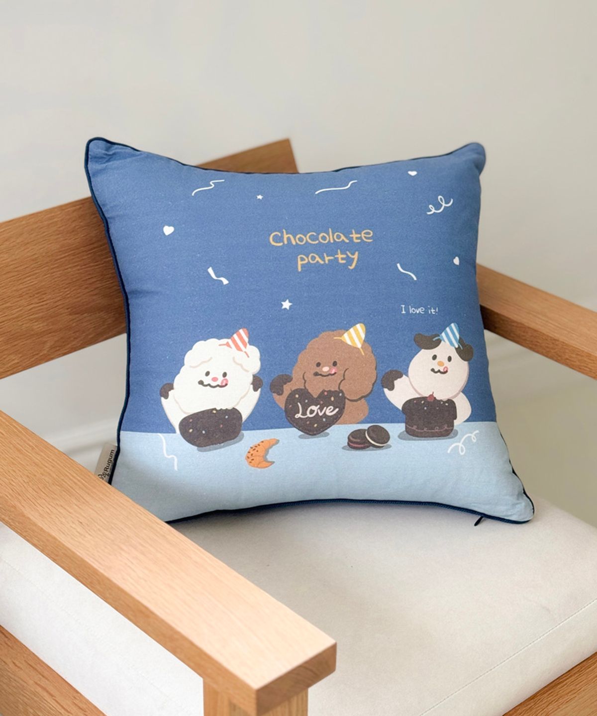 러움(RUGUM) 초코파티 뭉쓰리 코지티 쿠션커버