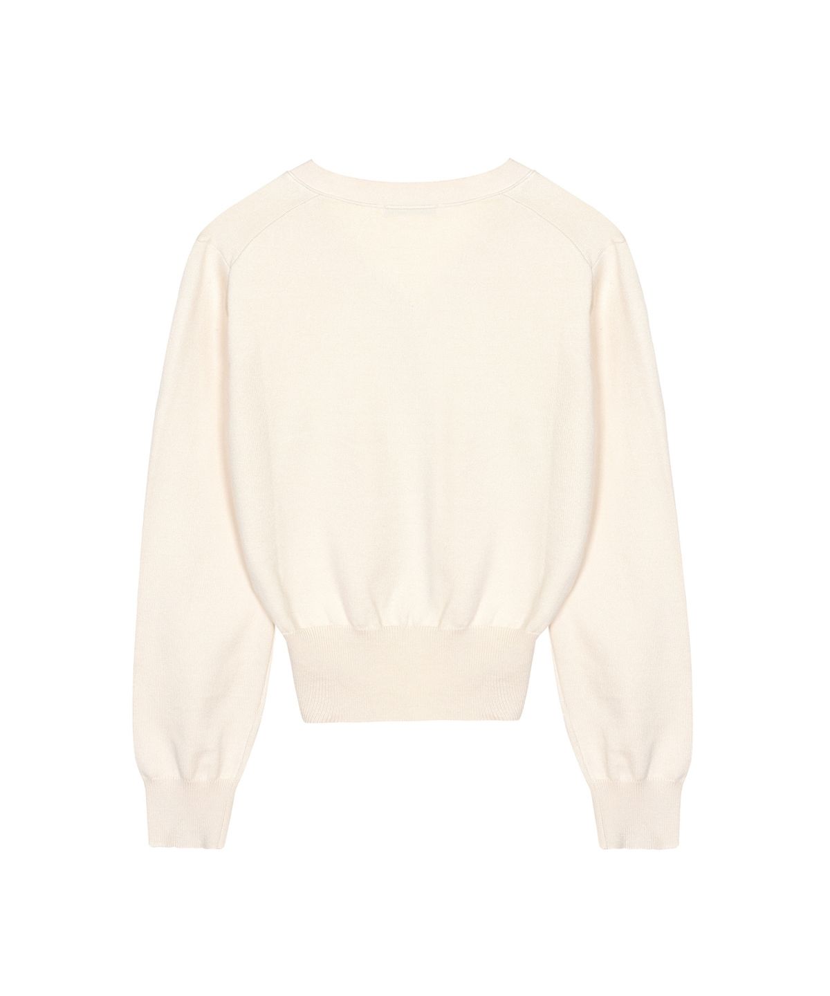 닉앤니콜(NICK&NICOLE) BUTTERFLY PATCH V-NECK CARDIGAN_LIGHT BEIGE