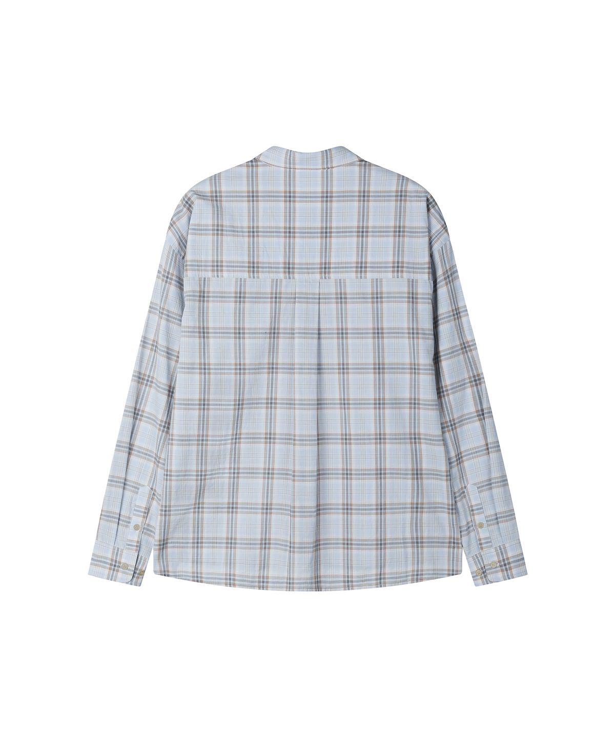 세컨모놀로그(SECONDMONO) Loose Fit Check Shirt [SKYBLUE]_SESH028SKYBLUE