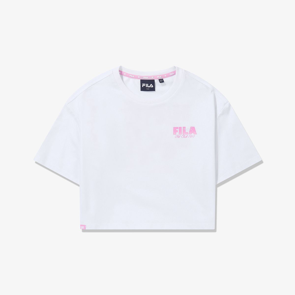 휠라 키즈(FILA KIDS) Drywave PET CLUB 세미크롭 티셔츠