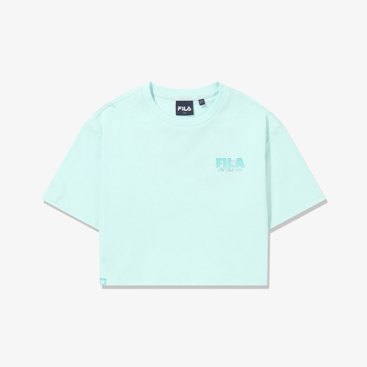 휠라 키즈(FILA KIDS) Drywave PET CLUB 세미크롭 티셔츠