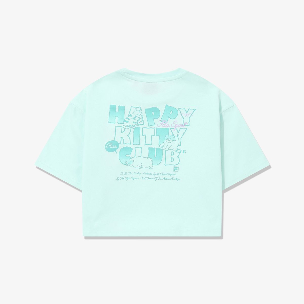 휠라 키즈(FILA KIDS) Drywave PET CLUB 세미크롭 티셔츠