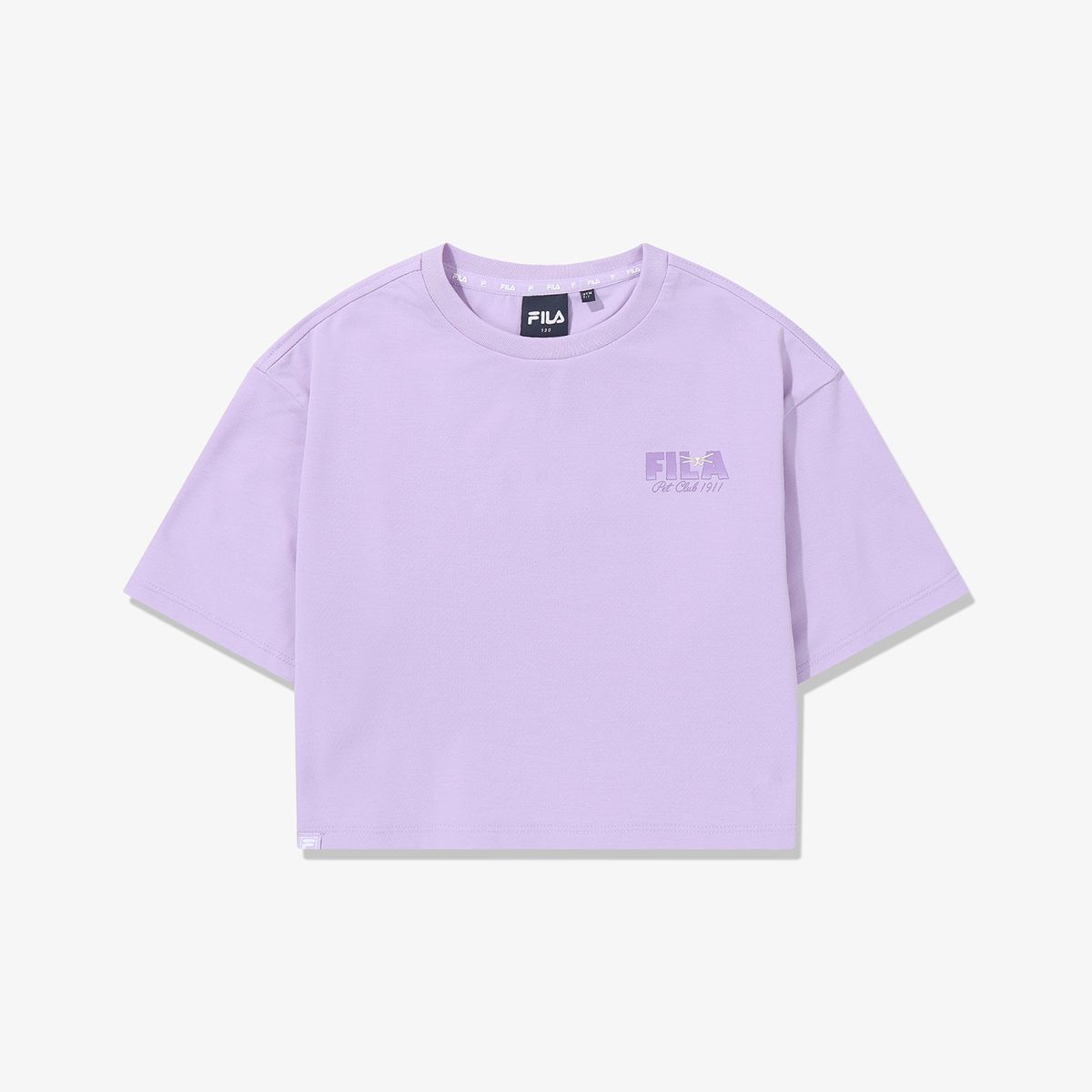 휠라 키즈(FILA KIDS) Drywave PET CLUB 세미크롭 티셔츠