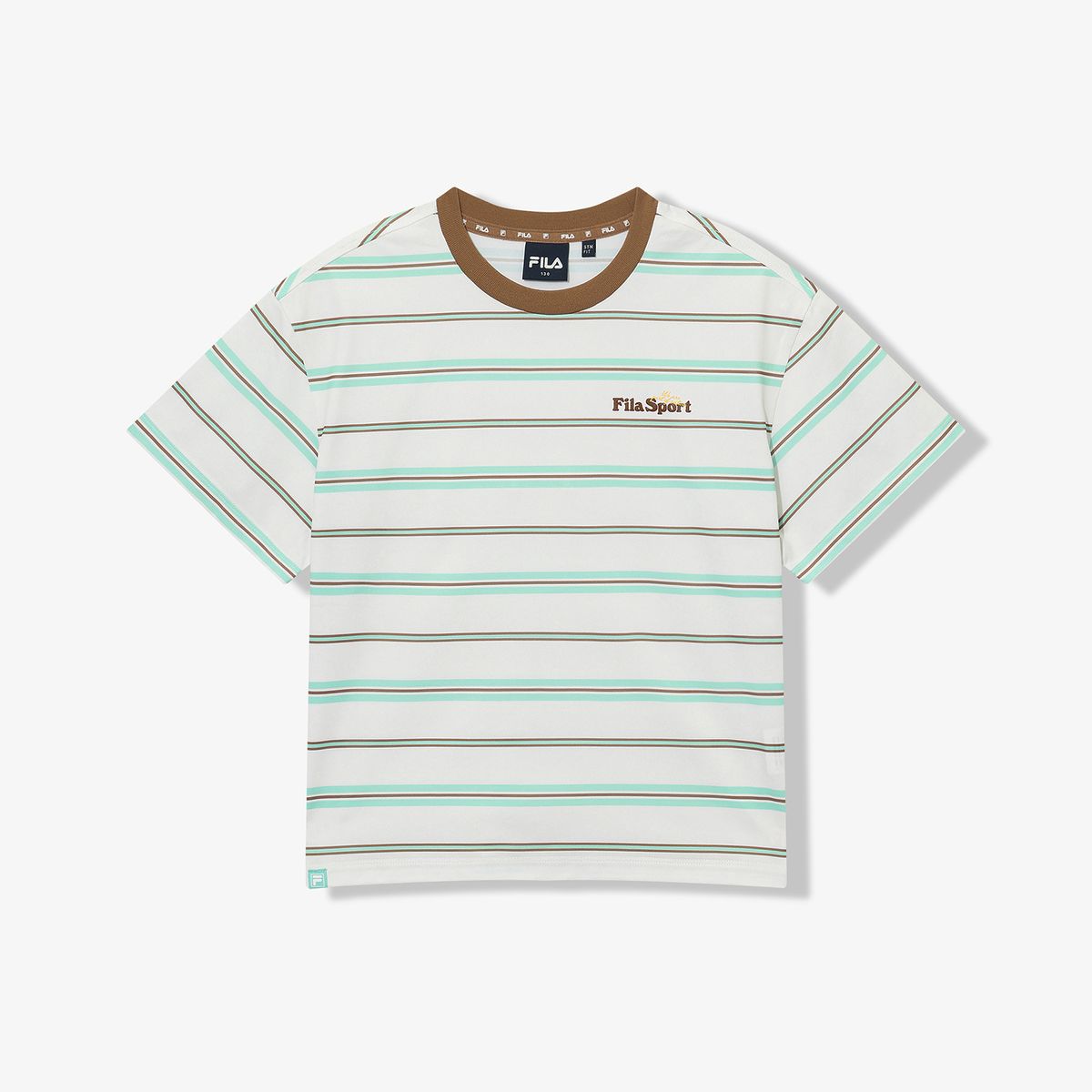 휠라 키즈(FILA KIDS) Drywave 스트라이프 루즈핏 티셔츠