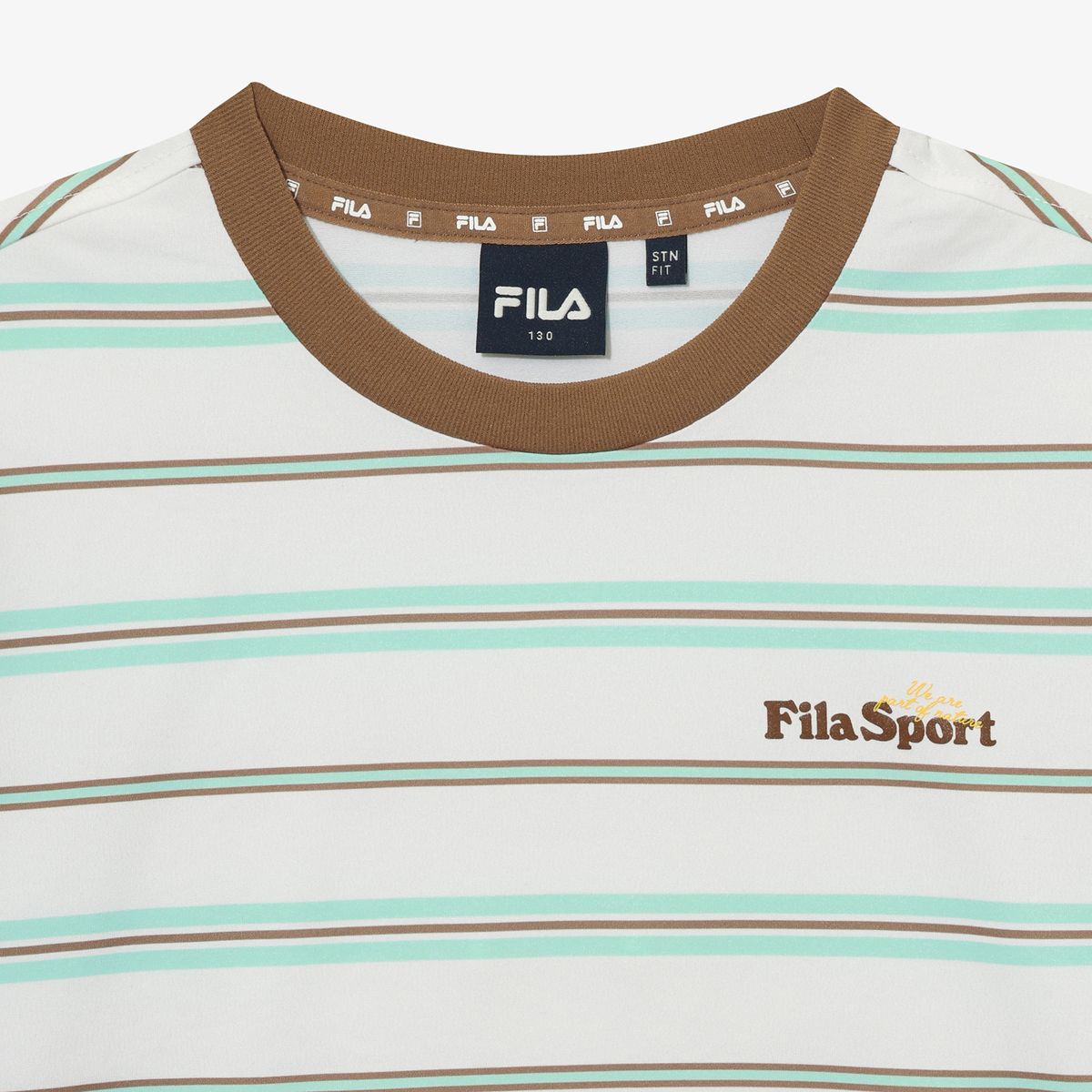 휠라 키즈(FILA KIDS) Drywave 스트라이프 루즈핏 티셔츠