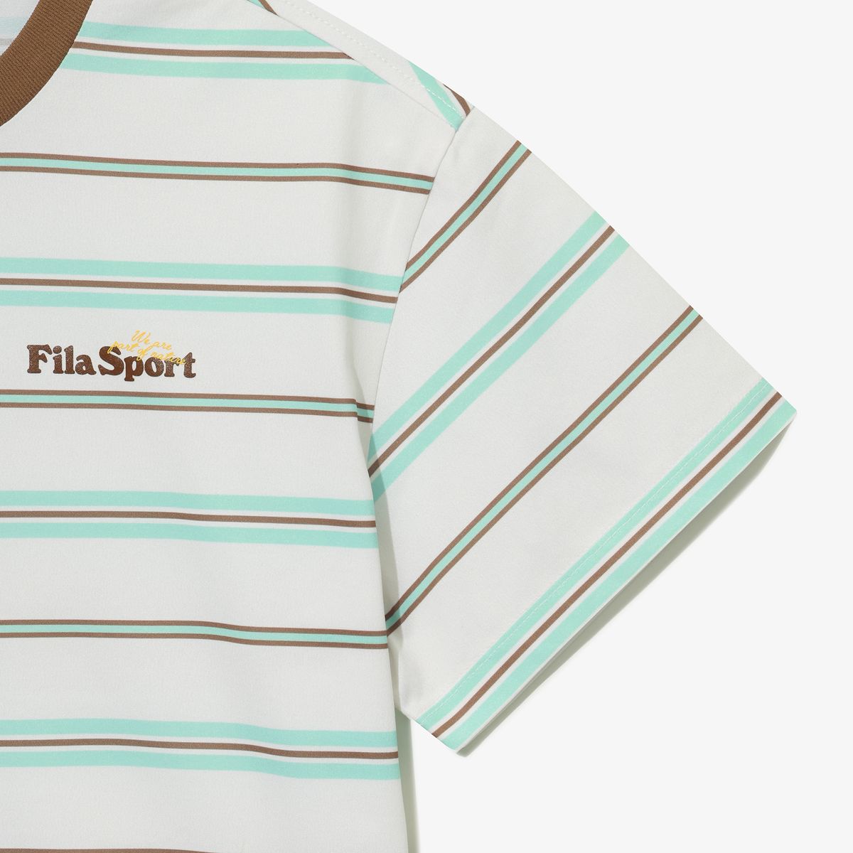 휠라 키즈(FILA KIDS) Drywave 스트라이프 루즈핏 티셔츠