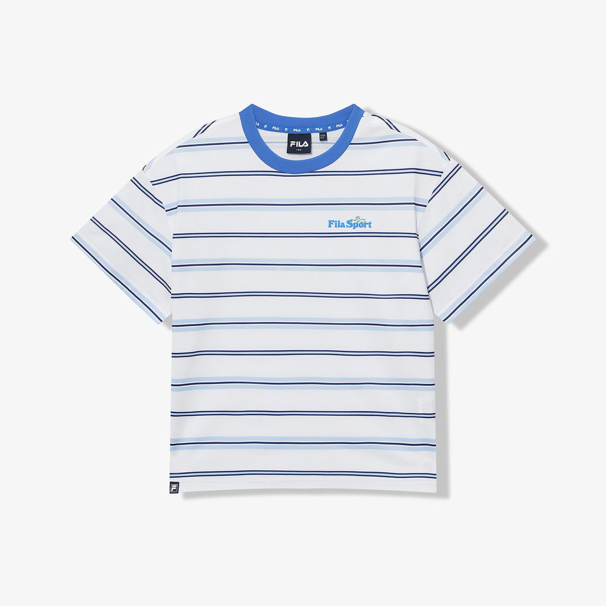 휠라 키즈(FILA KIDS) Drywave 스트라이프 루즈핏 티셔츠