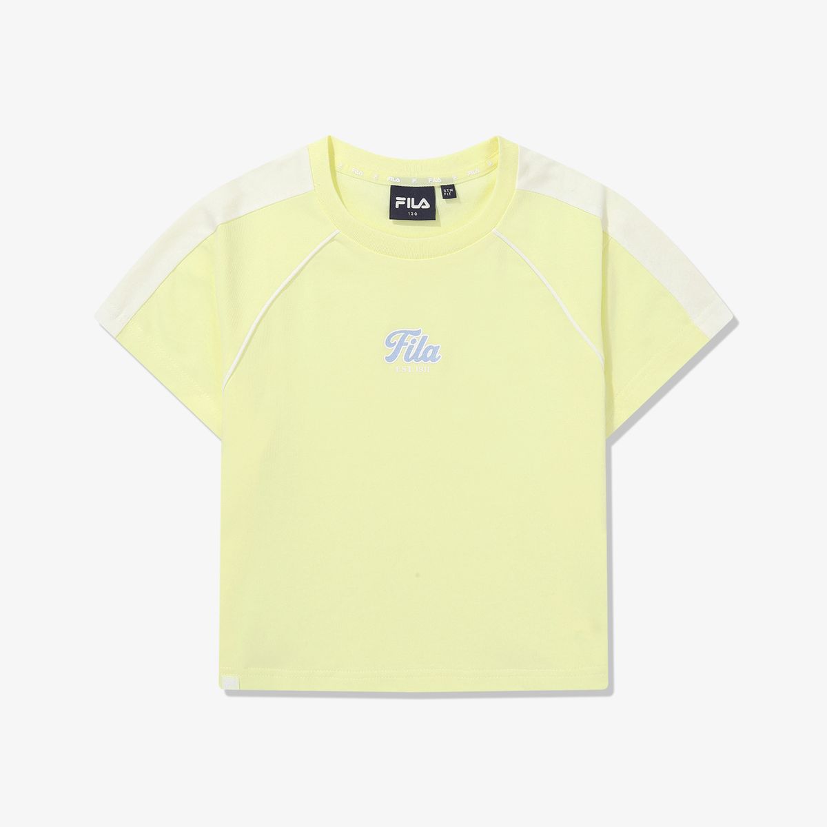 휠라 키즈(FILA KIDS) 여아 소매 배색 티셔츠