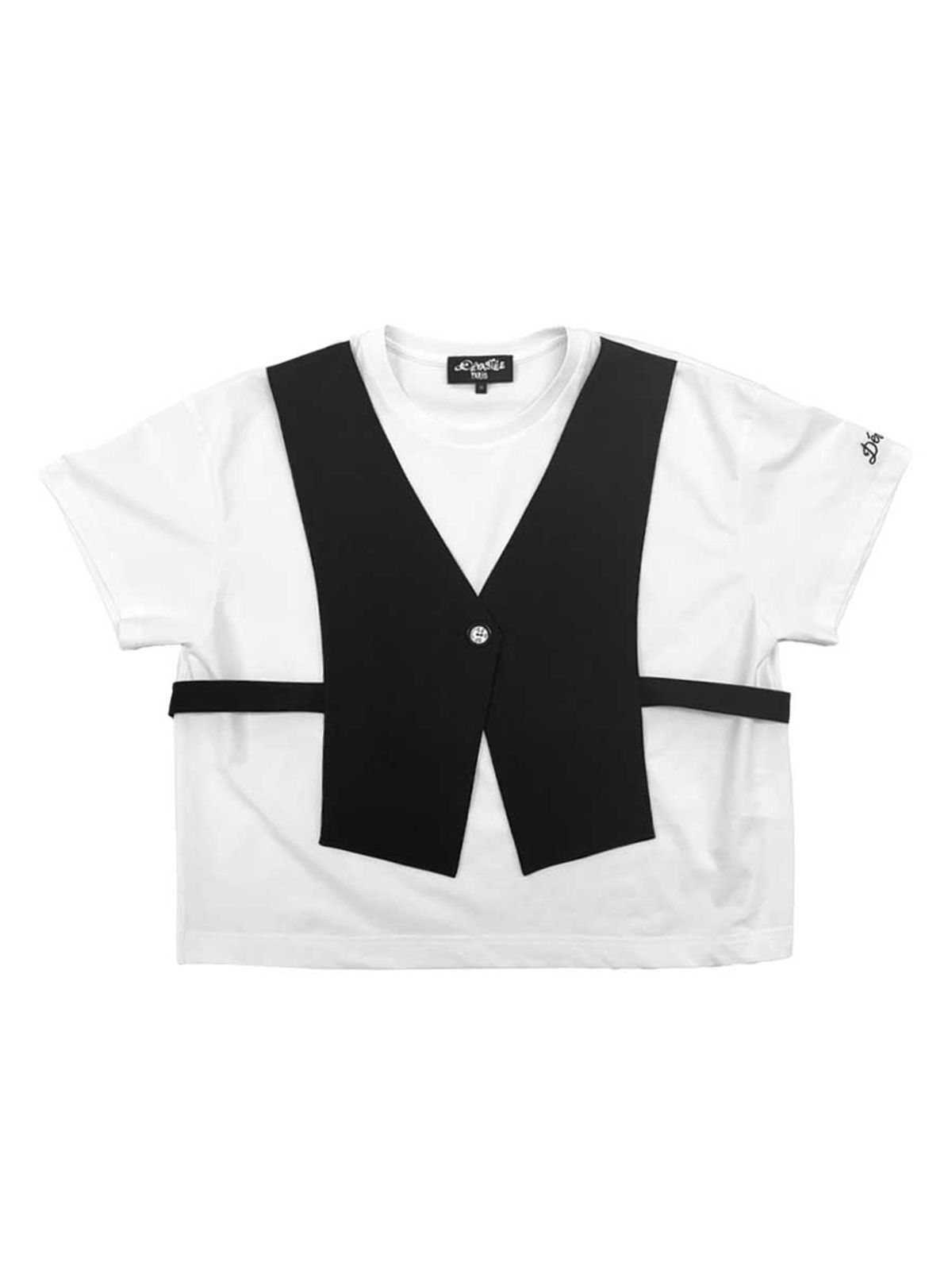 데바스테(DEVASTEE) 베스트 레이어드 티셔츠 ESFDVTP05WHT