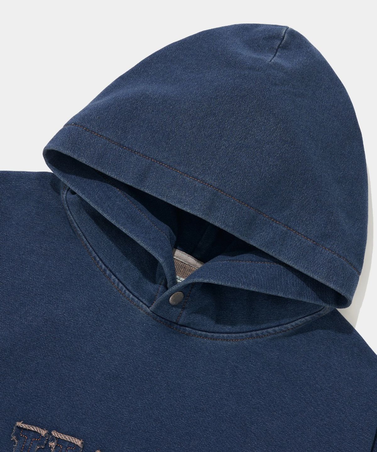 컬럼비아 유니버시티(COLUMBIA UNIVERSITY) BIG ARCH DENIM TERRY HOODIE_MIDNIGHT JEAN