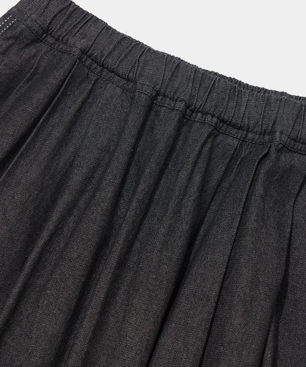 컬럼비아 유니버시티(COLUMBIA UNIVERSITY) ALL-ROUND TWOTUCK DENIM LONG SKIRT_BLACK JEAN