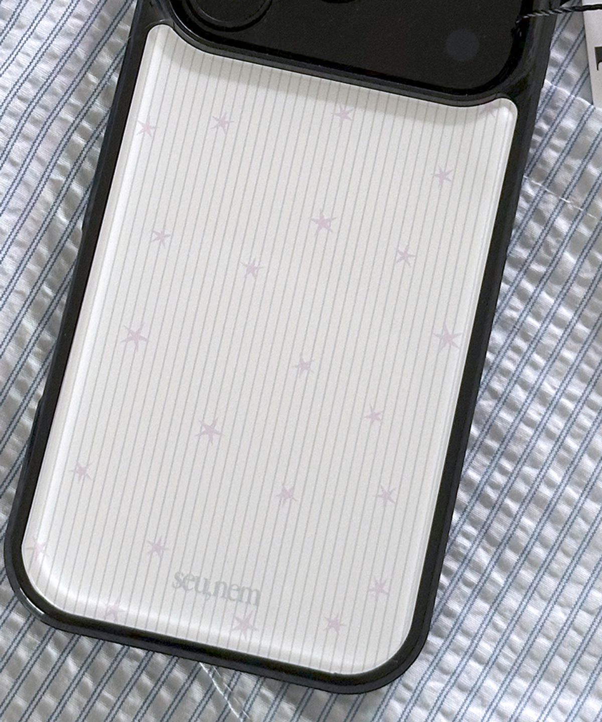 세컨드유니크네임(SECOND UNIQUE NAME) SUN CASE GRAPHIC STRIPE PINK STAR