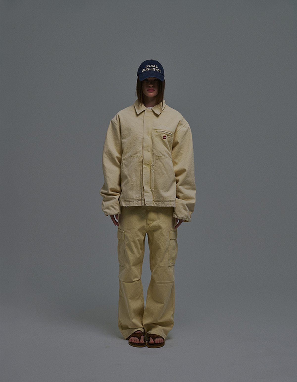 선데이후르츠마켓(SUNDAY FRUIT MARKET) SQUARE APPLE WASHED JACKET LEMON