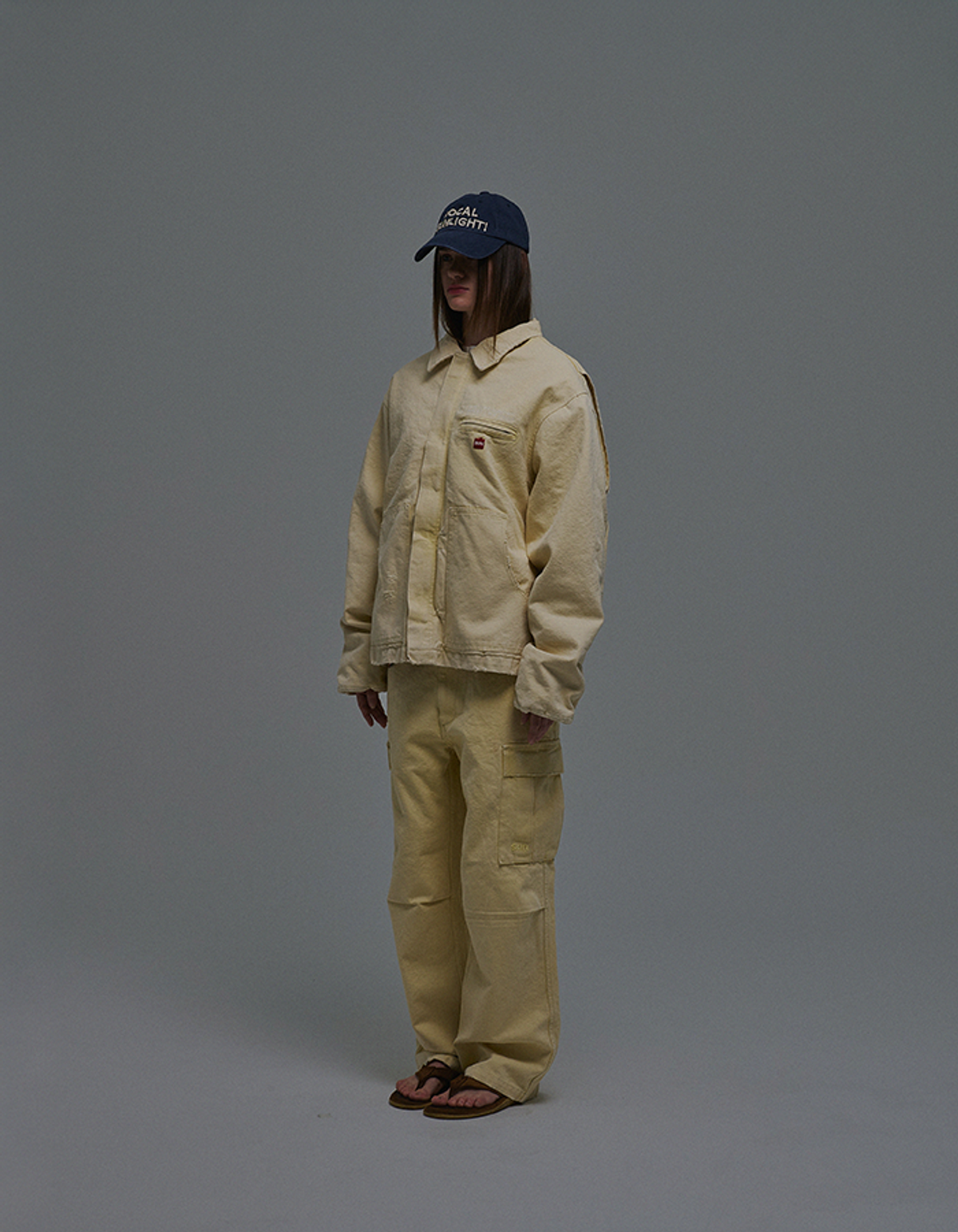 선데이후르츠마켓(SUNDAY FRUIT MARKET) SQUARE APPLE WASHED JACKET LEMON