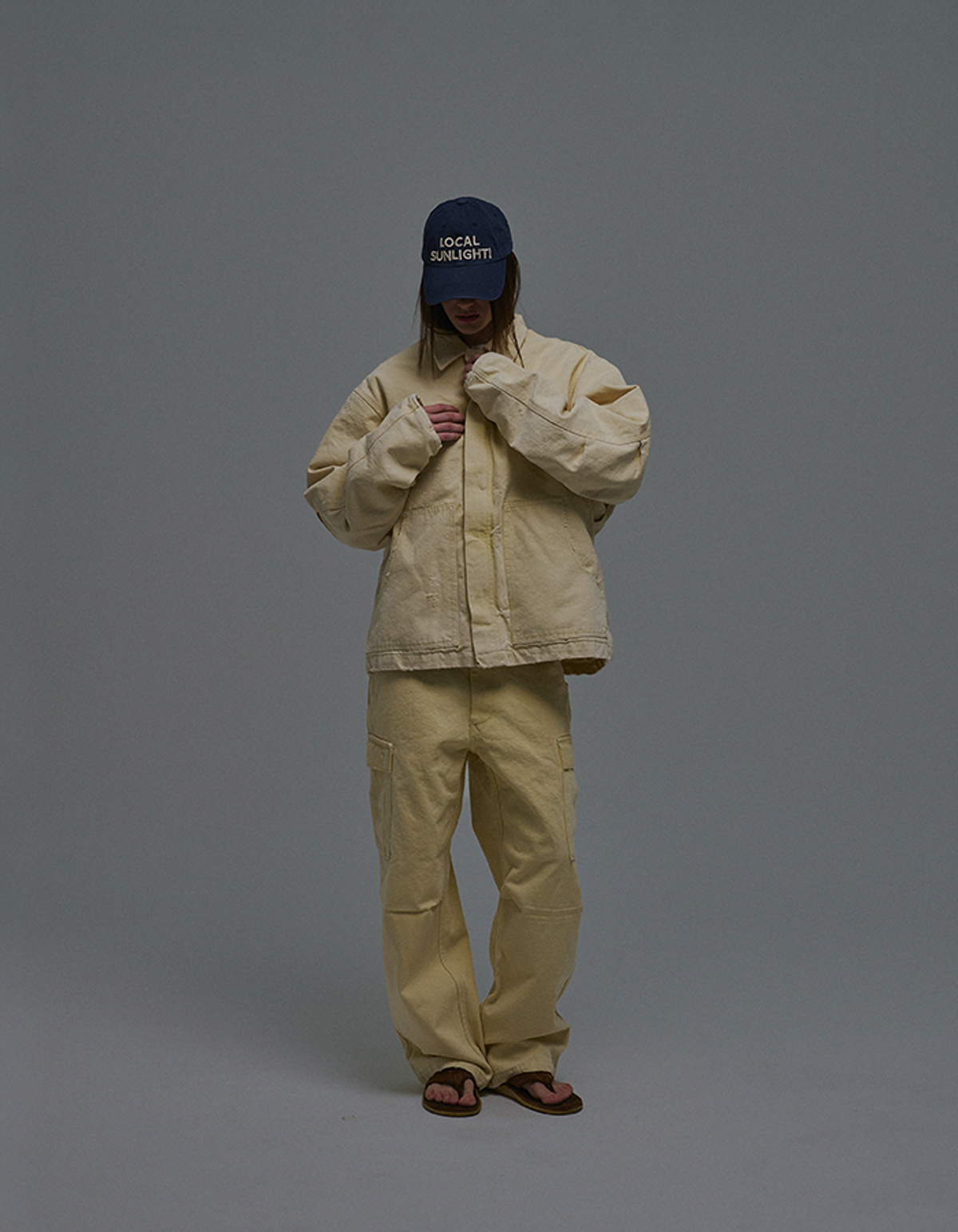 선데이후르츠마켓(SUNDAY FRUIT MARKET) SQUARE APPLE WASHED JACKET LEMON